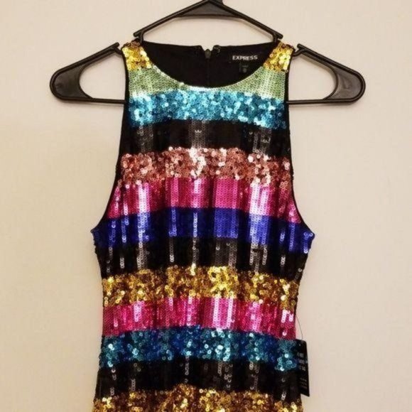 2 FOR 85 Express sequined party dress XS - Picture 3 of 8